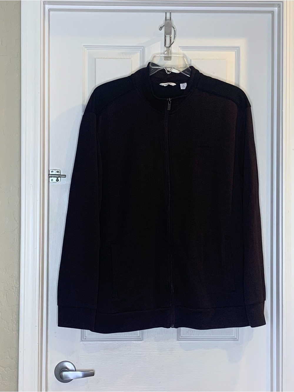 Calvin Klein Burgundy Full Zip Sweatshirt Size XXL